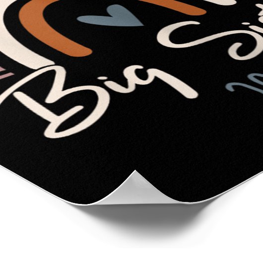 Big Sister 2026 Girls Rainbow Big Sis Sibling  Poster (Ecke)