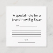 Big Sister Abstract Heart Enclosure Card  Begleitkarte (Rückseite)