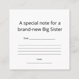 Big Sister Abstract Heart Enclosure Card  Begleitkarte