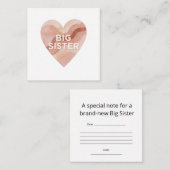Big Sister Abstract Heart Enclosure Card  Begleitkarte (Vorne/Hinten)