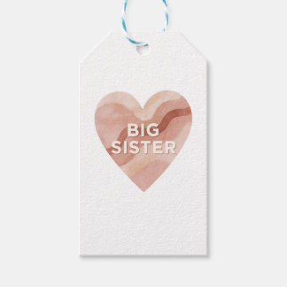 Big Sister Abstract Heart Gift Tag Geschenkanhänger