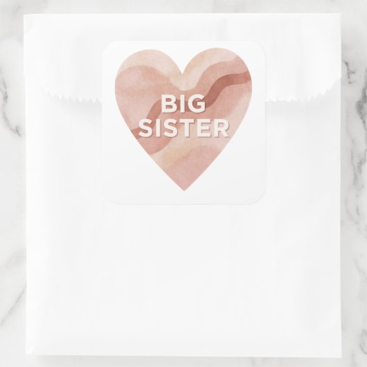 Big Sister Abstract Heart Sticker – Sibling Gift (Tasche)