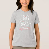 Big Sister Baby Announcname & Monogram Tri-Blend Shirt (Vorderseite)