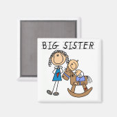 Big Sister Baby Brother T - Shirt und Geschenke Magnet (Vorderseite/Rückseite)