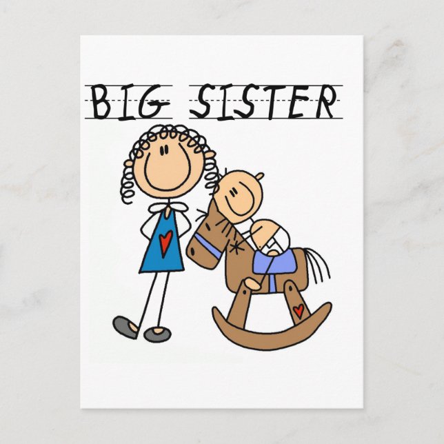 Big Sister Baby Brother T - Shirt und Geschenke Postkarte (Vorderseite)