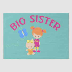 Big Sister Baby Schwester mit Butterfly-Geschenk Seidenpapier