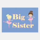 Big Sister Ballerina Sibling Geschenkpapier Set (Vorderseite 2)