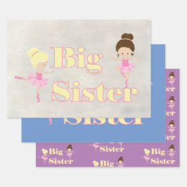 Big Sister Ballerina Sibling Geschenkpapier Set