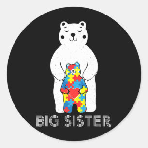 Big Sister Bären Autismus Sensibilisierung Liebe U Runder Aufkleber