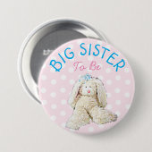 Big Sister be Baby Niedlich Bunny Shower Button (Vorne & Hinten)