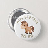 Big Sister be Baby Shower Button Wild One Zoo (Vorne & Hinten)
