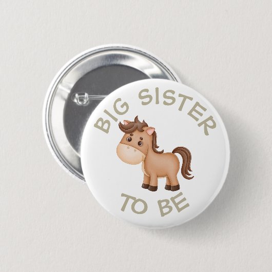 Big Sister be Baby Shower Button Wild One Zoo (Vorne & Hinten)