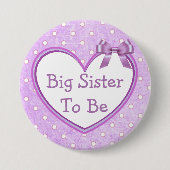 Big Sister be Lila Baby Shower Button (Vorderseite)