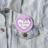 Big Sister be Lila Baby Shower Button (Beispiel)