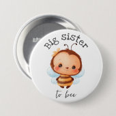 Big Sister Bee Bumblebee Kinder Button (Vorne & Hinten)