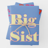 Big Sister Big Brother Sibling Blue Geschenkpapier Set (Beispiel)