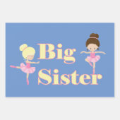 Big Sister Big Brother Sibling Blue Geschenkpapier Set (Vorderseite)