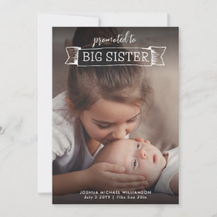 Big Sister Birth Announcement 2 Foto Einladung