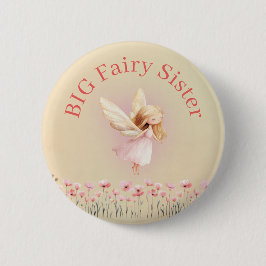 Big Sister Birthday Fairy Button