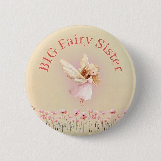 Big Sister Birthday Fairy Button (Vorderseite)