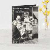 Big Sister Birthday, Siblings Sisters Karte (Gelbe Blume)