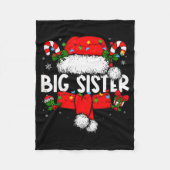 Big Sister Christmas Pajama Santa Claus Family Mat Fleecedecke (Vorderseite)