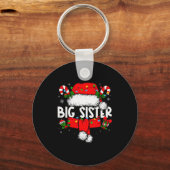 Big Sister Christmas Pajama Santa Claus Family Mat Schlüsselanhänger (Vorderseite)