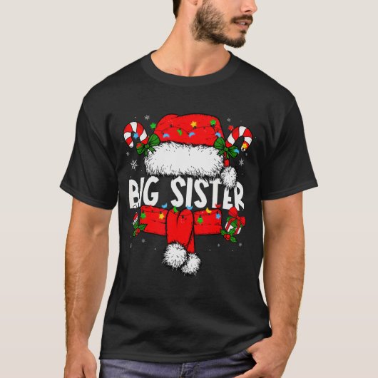 Big Sister Christmas Pajama Santa Claus Family Mat T-Shirt (Vorderseite)