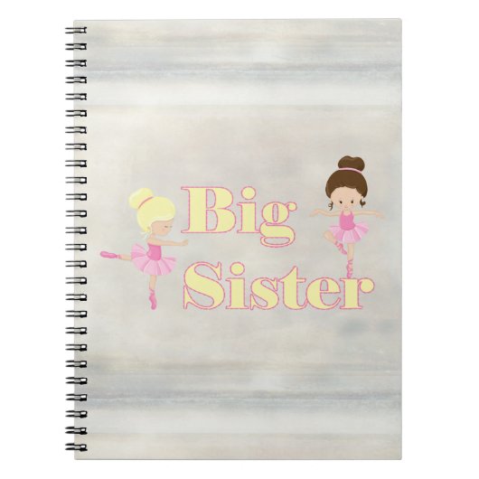Big Sister Dancing Ballerina Notizblock (Vorderseite)