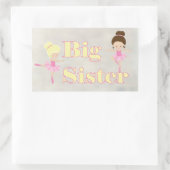Big Sister Dancing Ballerina Sibling Rechteckiger Aufkleber (Tasche)