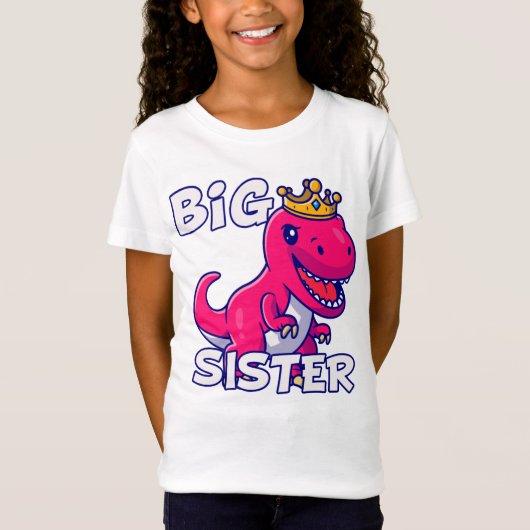 Big Sister Dinosaur T-Shirt (Vorderseite)