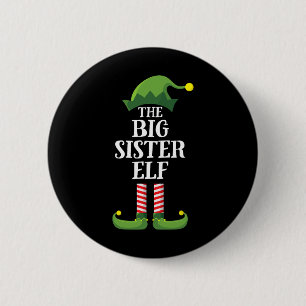 Big Sister Elf Matching Family Group Weihnachtsfei Button
