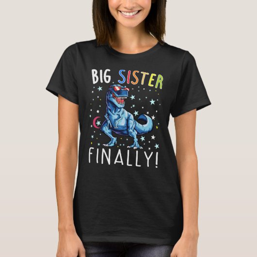 Big Sister Endlich Dinosaurier Shirt - Dinosaurier (Vorderseite)