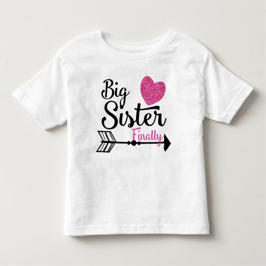 Big Sister Endrosa Heart Arrow Raglan Kleinkind T-shirt (Vorderseite)