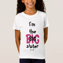 Big Sister Est. Datum Fun rosa schwarzer Text