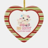 Big Sister farbige Monogramm und Niedliche Katzen Keramik Ornament (Vorne)