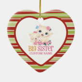 Big Sister farbige Monogramm und Niedliche Katzen Keramik Ornament (Hinten)