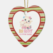 Big Sister farbige Monogramm und Niedliche Katzen Keramik Ornament (Links)