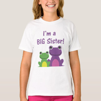 Big Sister Frog Sibling T (Lila/grün) T-Shirt