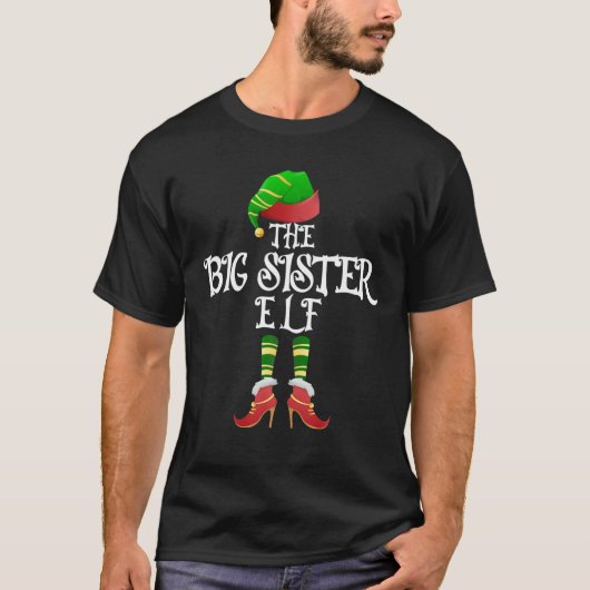 Big Sister Funny Familie Matching Weihnachten Paja T-Shirt (Vorderseite)
