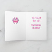 Big Sister Gratulationen, Niedliche Eulen Karte (Innenseite)