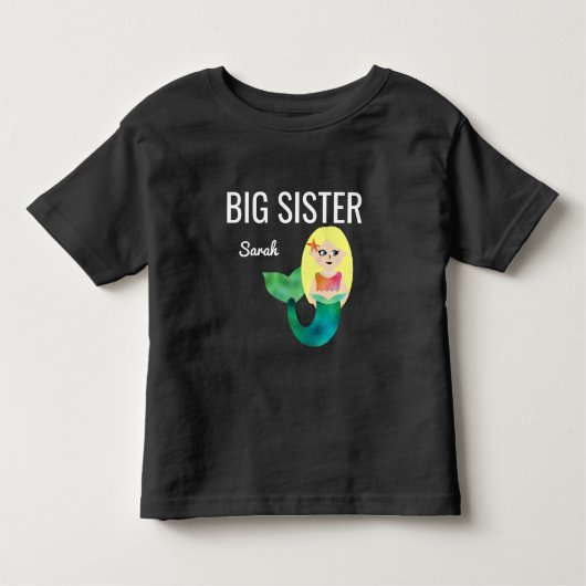 Big Sister Imitats Foil Blonde Mermaid Girls Kinde Kleinkind T-shirt (Vorderseite)