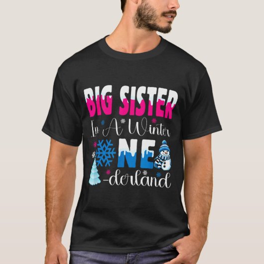 Big Sister In A Winter Onederland Bday Girl Sweet T-Shirt (Vorderseite)