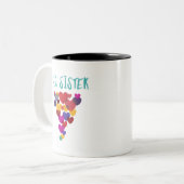 Big Sister Liebe Floating Hearts Zweifarbige Tasse (Vorderseite Links)