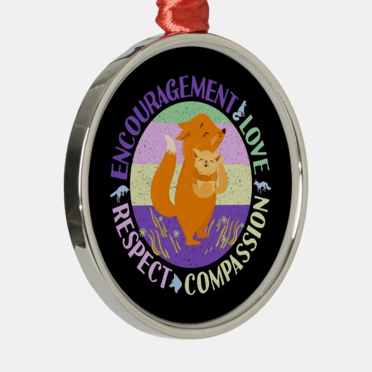 Big Sister Liebe - Sibling Bonding Fox Ornament Aus Metall (Rechts)