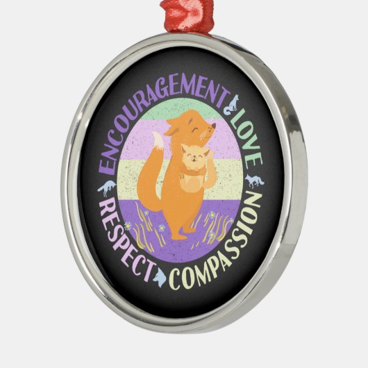 Big Sister Liebe - Sibling Bonding Fox Ornament Aus Metall (Links)