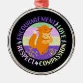 Big Sister Liebe - Sibling Bonding Fox Ornament Aus Metall (Vorne)