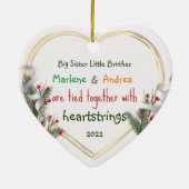 Big Sister Little Brother Foto Gold Frame Custom Keramik Ornament (Hinten)