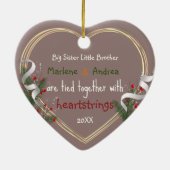 Big Sister Little Brother Foto Gold Frame Custom Keramik Ornament (Hinten)