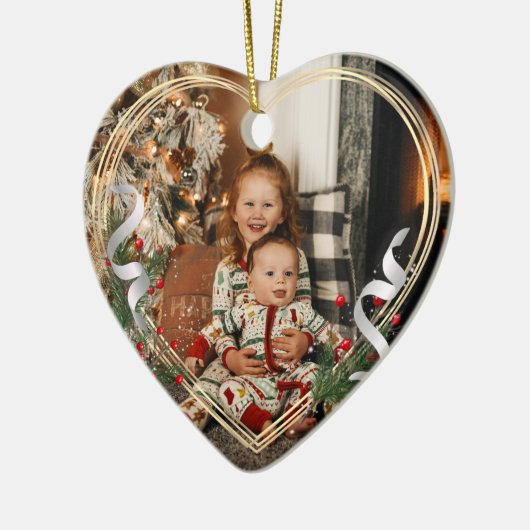 Big Sister Little Brother Foto Gold Frame Custom Keramik Ornament (Links)